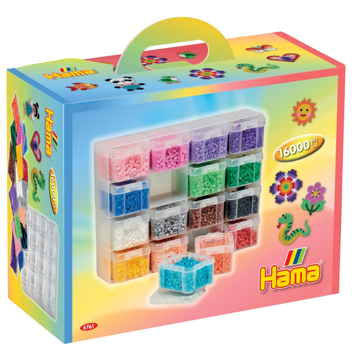 Hama Midi Storage Box Set 16 pcs incl 16.000 beads i gruppen SPORT, FRITID & HOBBY / Hobby / Pärlor / Pärlplattor & Pärlor hos TP E-commerce Nordic AB (A18762)