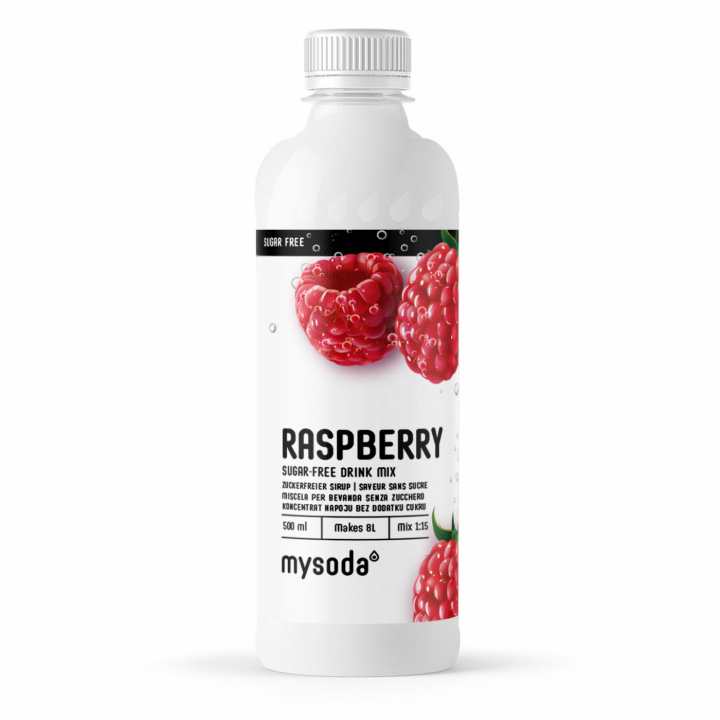 Mysoda Raspberry Sugar Free 500 ml - Ger 8L dryck i gruppen HEM, HUSHÅLL & TRÄDGÅRD / Hushållsmaskiner / Vatten & Juice / Kolsyremaskiner / Smaker hos TP E-commerce Nordic AB (A22689)