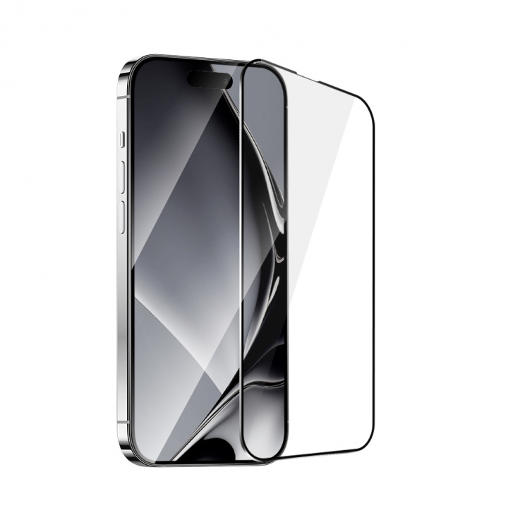 Skärmskydd i härdat glas med metallkant, iPhone 16 Pro Max i gruppen SMARTPHONE & SURFPLATTOR / Mobilskydd / Apple / iPhone 16 hos TP E-commerce Nordic AB (A22746)