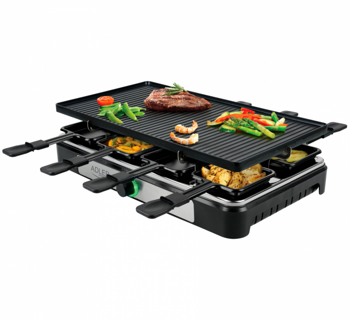 Adler AD 6616 Raclette -Elektrisk grill i gruppen HEM, HUSHÅLL & TRÄDGÅRD / Hushållsmaskiner / Brödrostar & Bordsgrillar / Bordsgrillar & Raclette hos TP E-commerce Nordic AB (A22770)