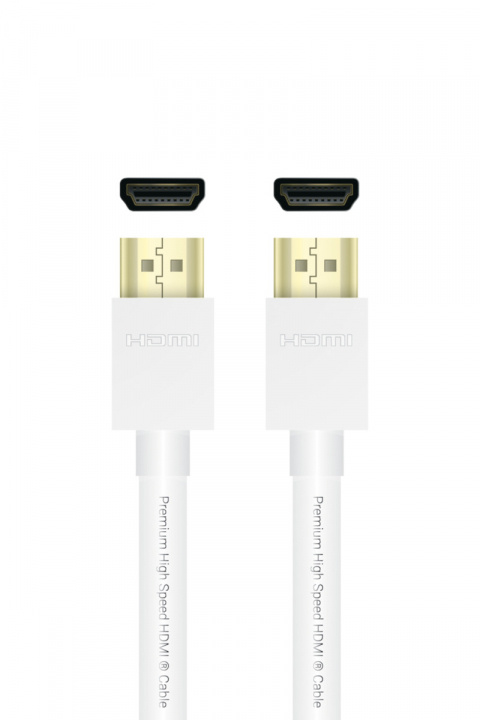 QNECT Premium höghastighets HDMI med Ethernet 4K UHD 18GB, 2m, Vit i gruppen HEMELEKTRONIK / Kablar & Adaptrar / HDMI / Kablar hos TP E-commerce Nordic AB (A22853)