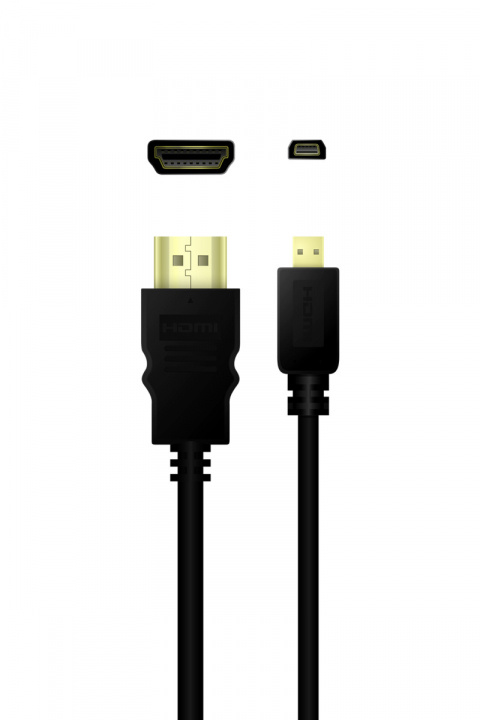 QNECT Höghastighets HDMI-kabel med Ethernet A - D, 2m i gruppen HEMELEKTRONIK / Kablar & Adaptrar / HDMI / Kablar hos TP E-commerce Nordic AB (A22856)