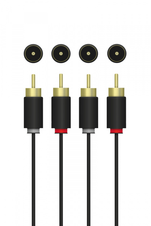 QNECT Stereo RCA-kabel, 2xRCA hane - 2xRCA hane, 3m i gruppen HEMELEKTRONIK / Kablar & Adaptrar / RCA-kablar & adaptrar / Kablar hos TP E-commerce Nordic AB (A22858)