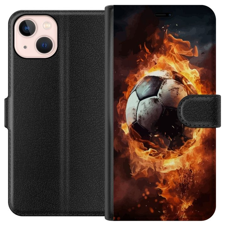 Plånboksfodral till Apple iPhone 13 mini med Fotboll motiv i gruppen SMARTPHONE & SURFPLATTOR / Mobilskydd / Apple / iPhone 13 Mini hos TP E-commerce Nordic AB (A50453)