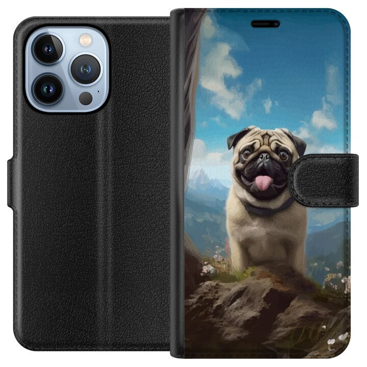 Plånboksfodral till Apple iPhone 13 Pro med Glad Hund motiv i gruppen SMARTPHONE & SURFPLATTOR / Mobilskydd / Apple / iPhone 13 Pro hos TP E-commerce Nordic AB (A50504)