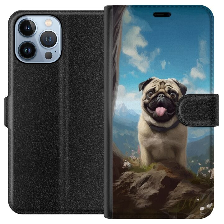 Plånboksfodral till Apple iPhone 13 Pro Max med Glad Hund motiv i gruppen SMARTPHONE & SURFPLATTOR / Mobilskydd / Apple / iPhone 13 Pro Max hos TP E-commerce Nordic AB (A50558)