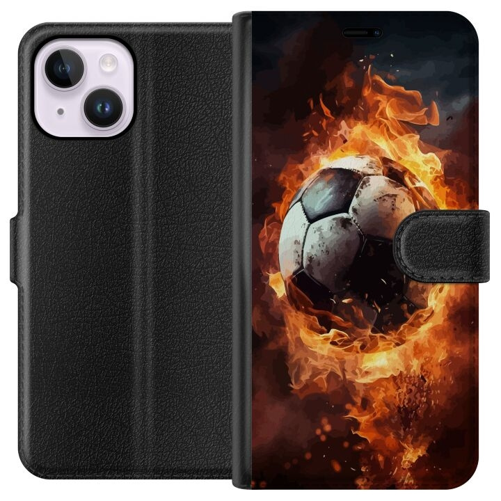 Plånboksfodral till Apple iPhone 14 Plus med Fotboll motiv i gruppen SMARTPHONE & SURFPLATTOR / Mobilskydd / Apple / iPhone 14 hos TP E-commerce Nordic AB (A50723)