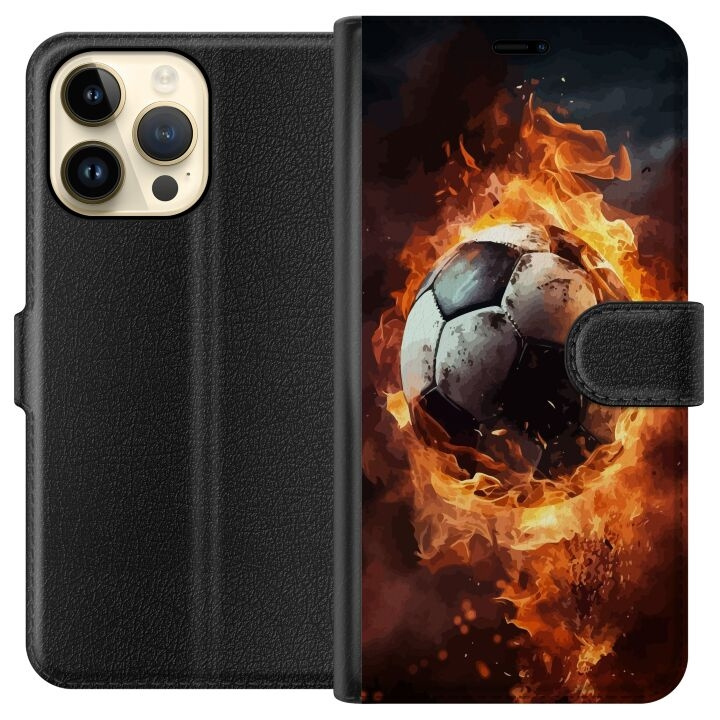 Plånboksfodral till Apple iPhone 14 Pro Max med Fotboll motiv i gruppen SMARTPHONE & SURFPLATTOR / Mobilskydd / Apple / iPhone 14 hos TP E-commerce Nordic AB (A50777)