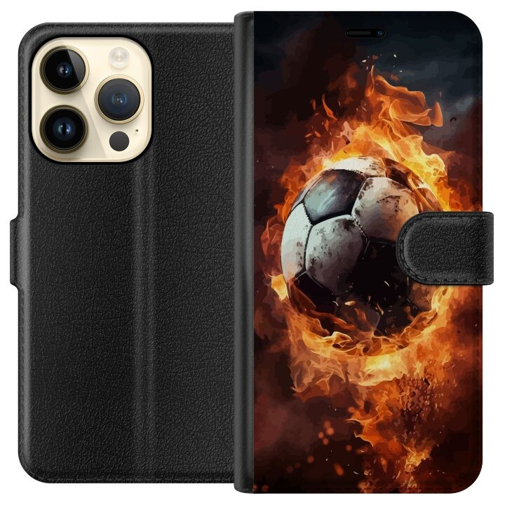 Plånboksfodral till Apple iPhone 15 Pro med Fotboll motiv i gruppen SMARTPHONE & SURFPLATTOR / Mobilskydd / Apple / iPhone 15 hos TP E-commerce Nordic AB (A50885)