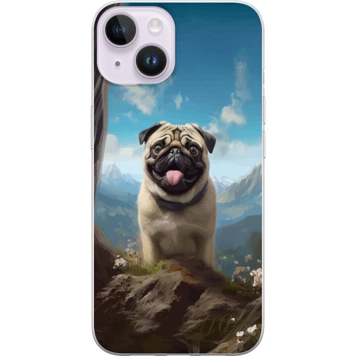 Mobilskal till Apple iPhone 15 Plus med Glad Hund motiv i gruppen SMARTPHONE & SURFPLATTOR / Mobilskydd / Apple / iPhone 15 hos TP E-commerce Nordic AB (A50963)