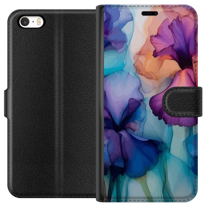 Plånboksfodral till Apple iPhone 5 med Magiska blommor motiv i gruppen SMARTPHONE & SURFPLATTOR / Mobilskydd / Apple / iPhone 5/5S/SE hos TP E-commerce Nordic AB (A51083)