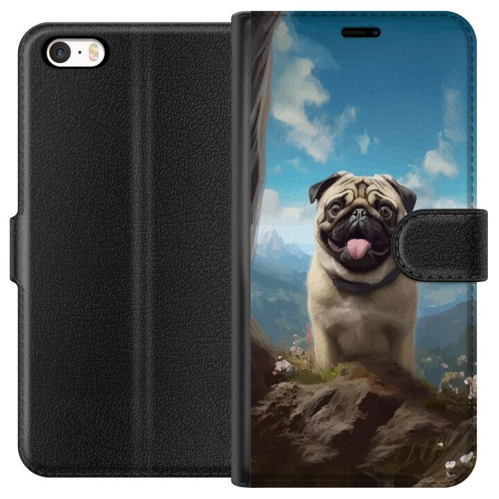 Plånboksfodral till Apple iPhone 5 med Glad Hund motiv i gruppen SMARTPHONE & SURFPLATTOR / Mobilskydd / Apple / iPhone 5/5S/SE hos TP E-commerce Nordic AB (A51098)