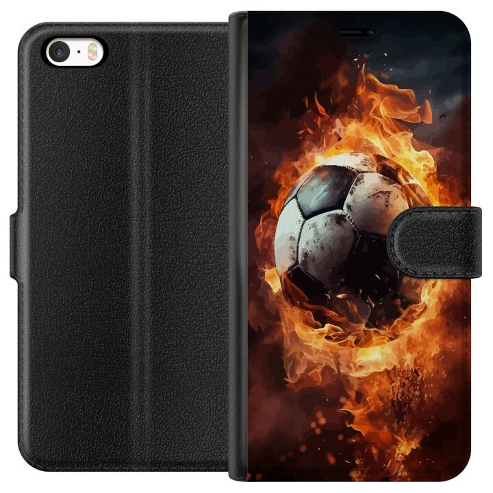 Plånboksfodral till Apple iPhone 5s med Fotboll motiv i gruppen SMARTPHONE & SURFPLATTOR / Mobilskydd / Apple / iPhone 5/5S/SE hos TP E-commerce Nordic AB (A51182)