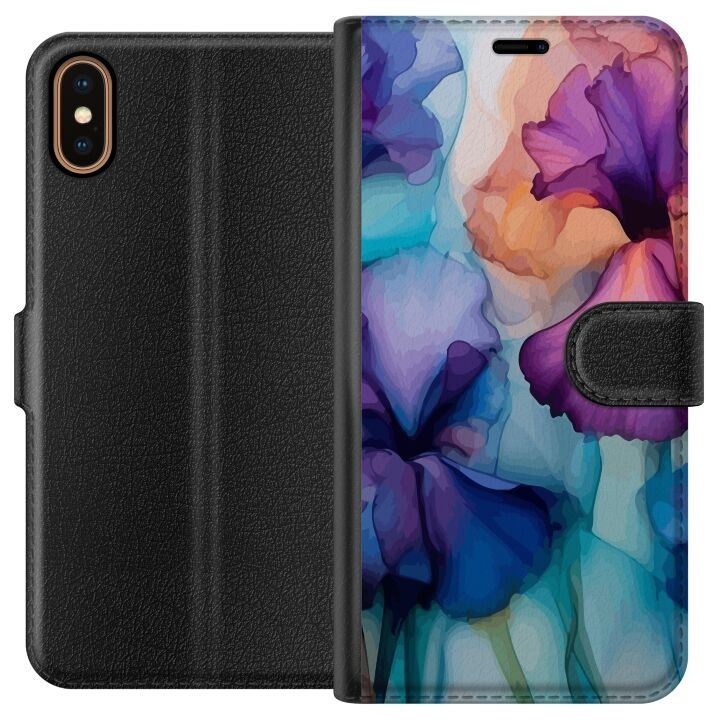 Plånboksfodral till Apple iPhone X med Magiska blommor motiv i gruppen SMARTPHONE & SURFPLATTOR / Mobilskydd / Apple / iPhone X/XS hos TP E-commerce Nordic AB (A51758)