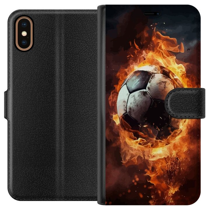 Plånboksfodral till Apple iPhone XS med Fotboll motiv i gruppen SMARTPHONE & SURFPLATTOR / Mobilskydd / Apple / iPhone X/XS hos TP E-commerce Nordic AB (A51884)
