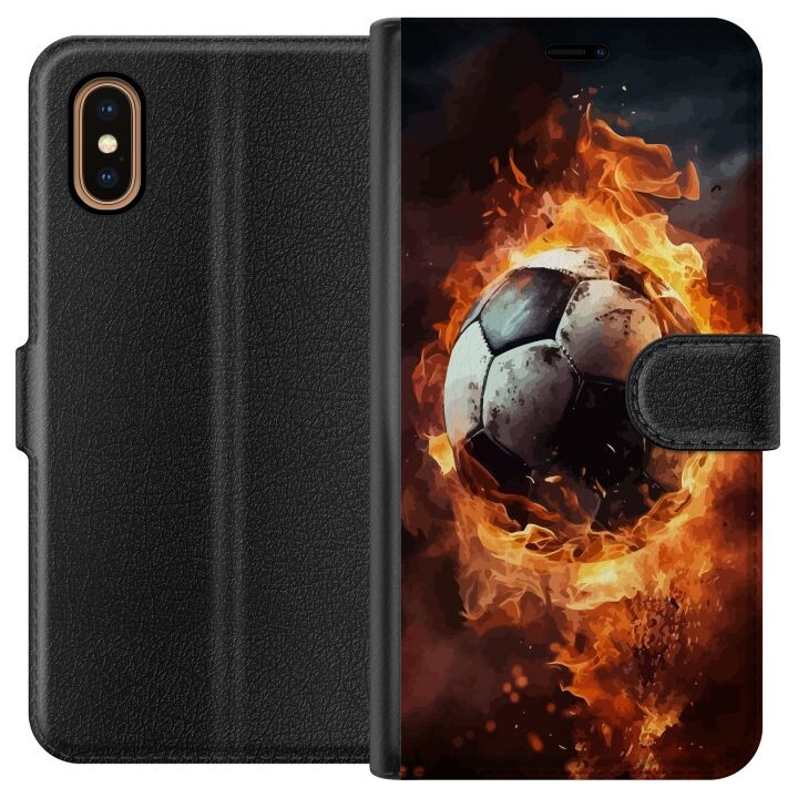 Plånboksfodral till Apple iPhone XS Max med Fotboll motiv i gruppen SMARTPHONE & SURFPLATTOR / Mobilskydd / Apple / iPhone XS Max hos TP E-commerce Nordic AB (A51938)