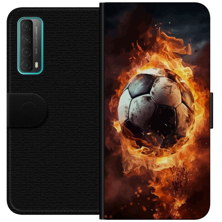 Plånboksfodral till Huawei P smart 2021 med Fotboll motiv i gruppen SMARTPHONE & SURFPLATTOR / Mobilskydd / Huawei/Honor hos TP E-commerce Nordic AB (A52694)