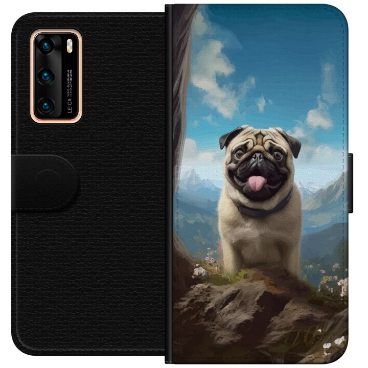 Plånboksfodral till Huawei P40 med Glad Hund motiv i gruppen SMARTPHONE & SURFPLATTOR / Mobilskydd / Huawei/Honor hos TP E-commerce Nordic AB (A53339)