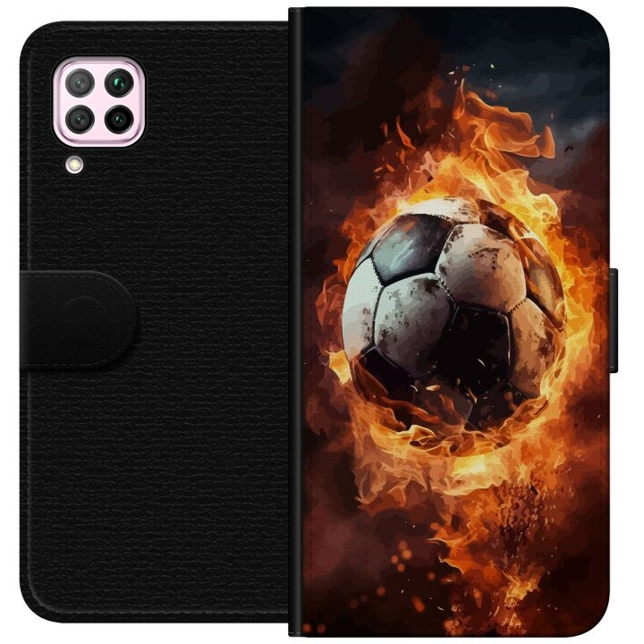 Plånboksfodral till Huawei P40 lite med Fotboll motiv i gruppen SMARTPHONE & SURFPLATTOR / Mobilskydd / Huawei/Honor hos TP E-commerce Nordic AB (A53396)