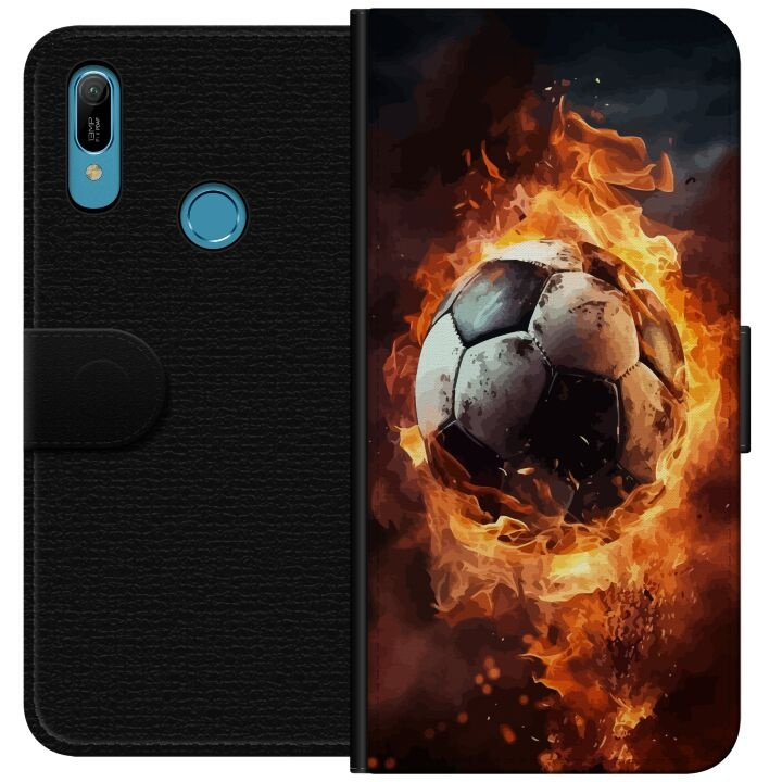 Plånboksfodral till Huawei Y6 (2019) med Fotboll motiv i gruppen SMARTPHONE & SURFPLATTOR / Mobilskydd / Huawei/Honor hos TP E-commerce Nordic AB (A53798)