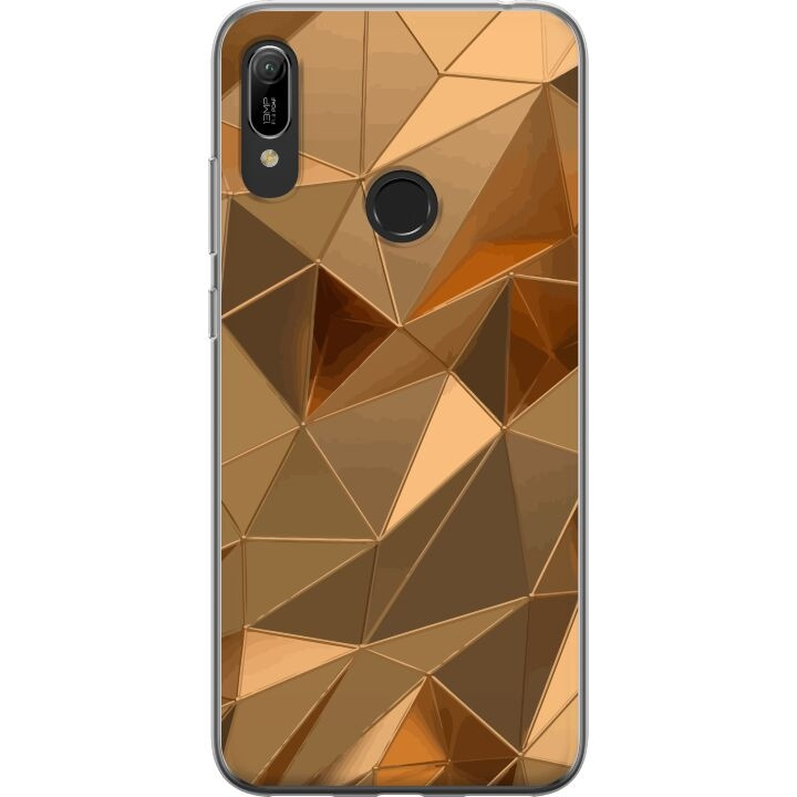 Mobilskal till Huawei Y6 (2019) med 3D Guld motiv i gruppen SMARTPHONE & SURFPLATTOR / Mobilskydd / Huawei/Honor hos TP E-commerce Nordic AB (A53827)