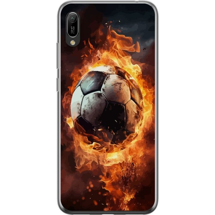 Mobilskal till Huawei Y6 Pro (2019) med Fotboll motiv i gruppen SMARTPHONE & SURFPLATTOR / Mobilskydd / Huawei/Honor hos TP E-commerce Nordic AB (A53876)