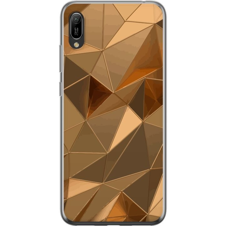 Mobilskal till Huawei Y6 Pro (2019) med 3D Guld motiv i gruppen SMARTPHONE & SURFPLATTOR / Mobilskydd / Huawei/Honor hos TP E-commerce Nordic AB (A53879)