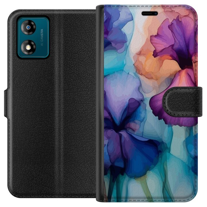 Plånboksfodral till Motorola Moto E13 med Magiska blommor motiv i gruppen SMARTPHONE & SURFPLATTOR / Mobilskydd / Motorola hos TP E-commerce Nordic AB (A53966)