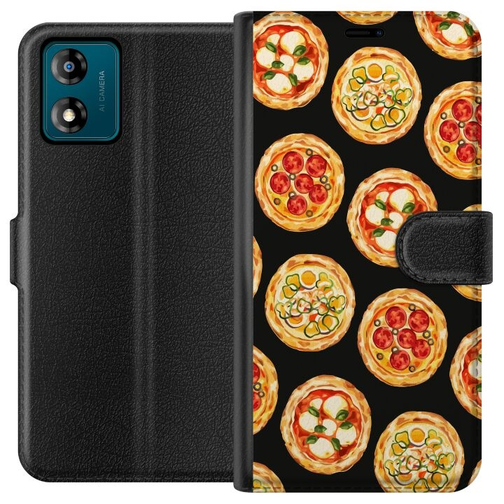 Plånboksfodral till Motorola Moto E13 med Pizza motiv i gruppen SMARTPHONE & SURFPLATTOR / Mobilskydd / Motorola hos TP E-commerce Nordic AB (A53976)