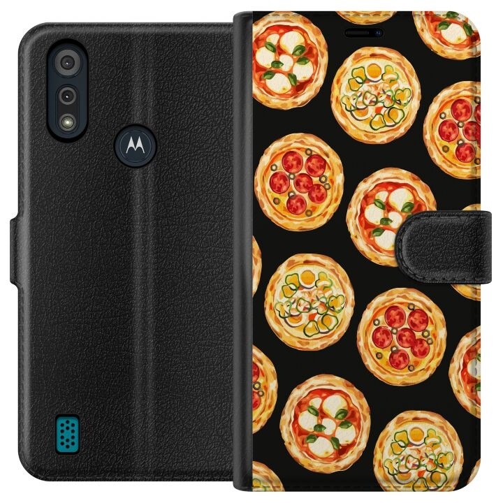 Plånboksfodral till Motorola Moto E6i med Pizza motiv i gruppen SMARTPHONE & SURFPLATTOR / Mobilskydd / Motorola hos TP E-commerce Nordic AB (A54327)