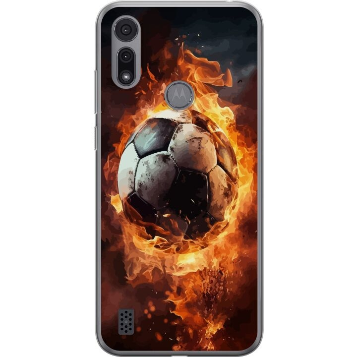 Mobilskal till Motorola Moto E6i med Fotboll motiv i gruppen SMARTPHONE & SURFPLATTOR / Mobilskydd / Motorola hos TP E-commerce Nordic AB (A54362)