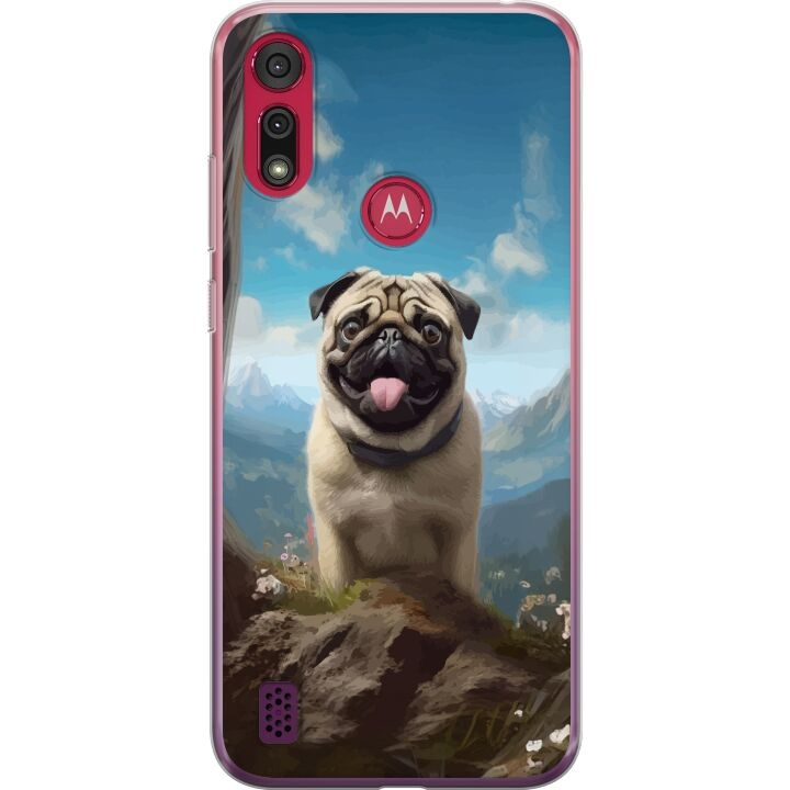 Mobilskal till Motorola Moto E6s (2020) med Glad Hund motiv i gruppen SMARTPHONE & SURFPLATTOR / Mobilskydd / Motorola hos TP E-commerce Nordic AB (A54386)