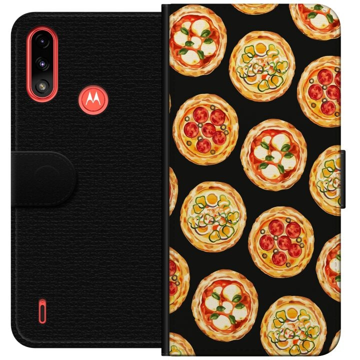 Plånboksfodral till Motorola Moto E7 Power med Pizza motiv i gruppen SMARTPHONE & SURFPLATTOR / Mobilskydd / Motorola hos TP E-commerce Nordic AB (A54435)