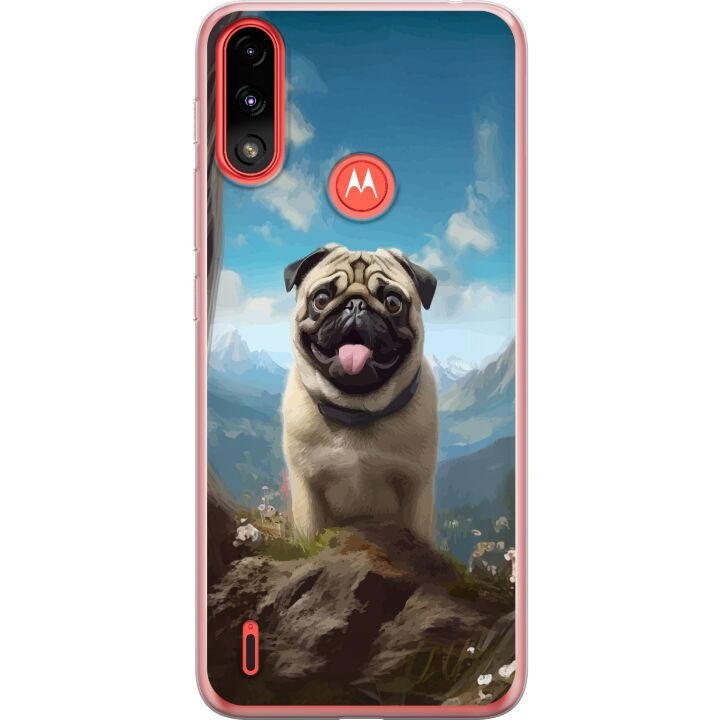 Mobilskal till Motorola Moto E7 Power med Glad Hund motiv i gruppen SMARTPHONE & SURFPLATTOR / Mobilskydd / Motorola hos TP E-commerce Nordic AB (A54467)