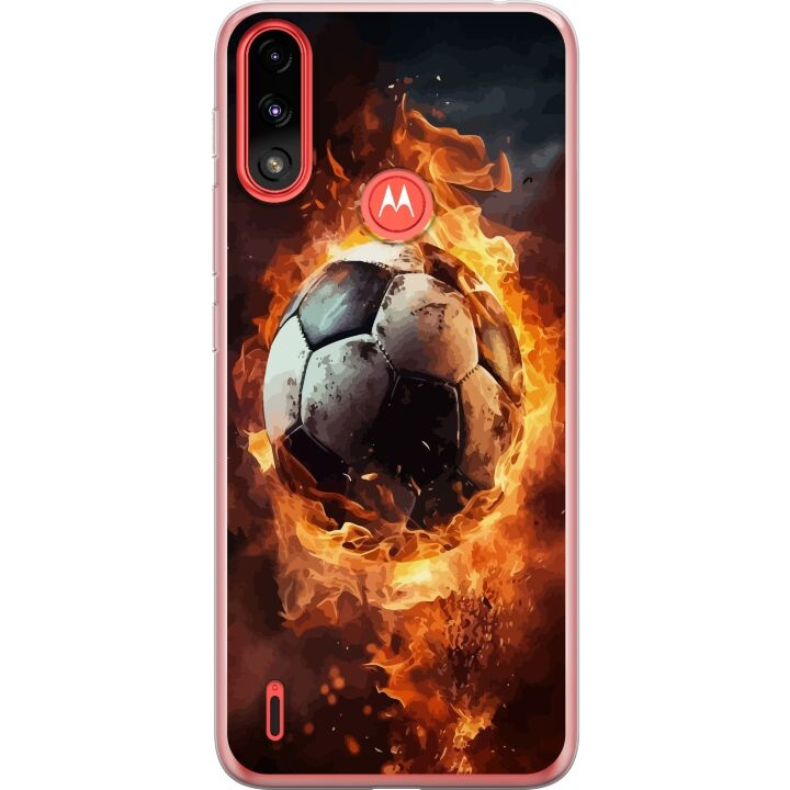 Mobilskal till Motorola Moto E7 Power med Fotboll motiv i gruppen SMARTPHONE & SURFPLATTOR / Mobilskydd / Motorola hos TP E-commerce Nordic AB (A54470)