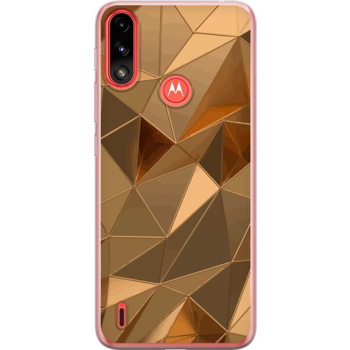 Mobilskal till Motorola Moto E7 Power med 3D Guld motiv i gruppen SMARTPHONE & SURFPLATTOR / Mobilskydd / Motorola hos TP E-commerce Nordic AB (A54473)