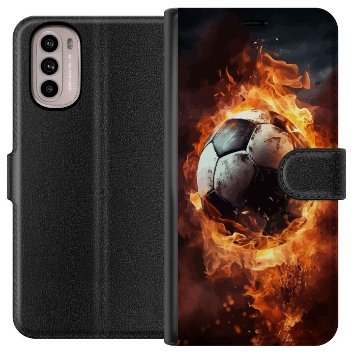 Plånboksfodral till Motorola Moto G31 med Fotboll motiv i gruppen SMARTPHONE & SURFPLATTOR / Mobilskydd / Motorola hos TP E-commerce Nordic AB (A54902)