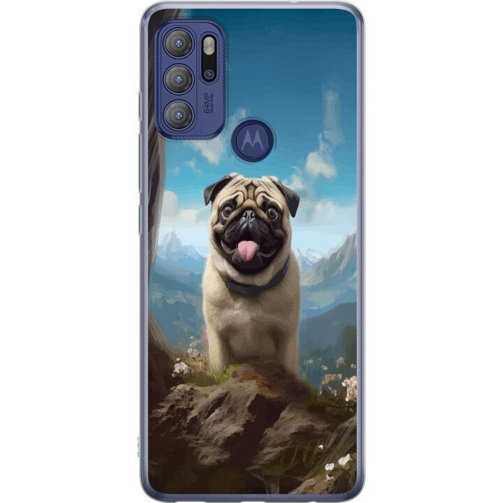 Mobilskal till Motorola Moto G60S med Glad Hund motiv i gruppen SMARTPHONE & SURFPLATTOR / Mobilskydd / Motorola hos TP E-commerce Nordic AB (A55223)