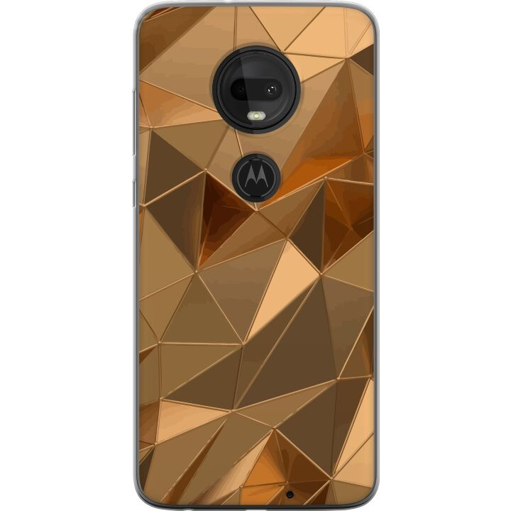 Mobilskal till Motorola Moto G7 med 3D Guld motiv i gruppen SMARTPHONE & SURFPLATTOR / Mobilskydd / Motorola hos TP E-commerce Nordic AB (A55283)