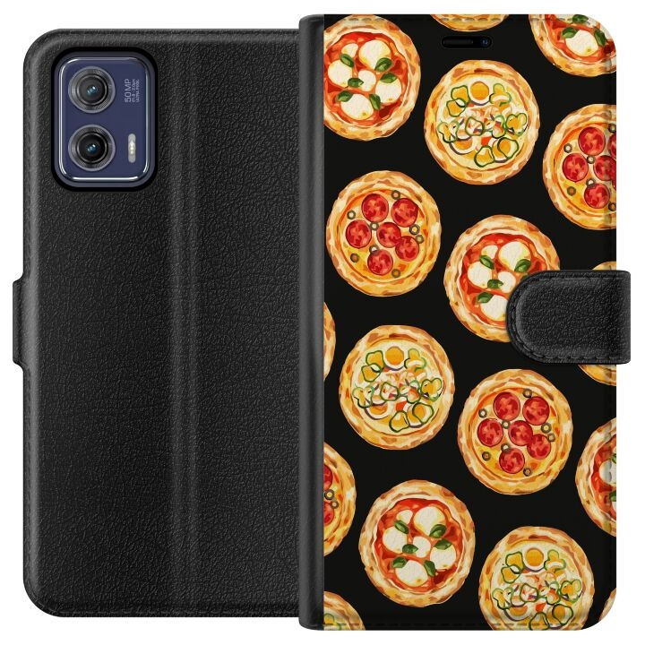 Plånboksfodral till Motorola Moto G73 med Pizza motiv i gruppen SMARTPHONE & SURFPLATTOR / Mobilskydd / Motorola hos TP E-commerce Nordic AB (A55380)