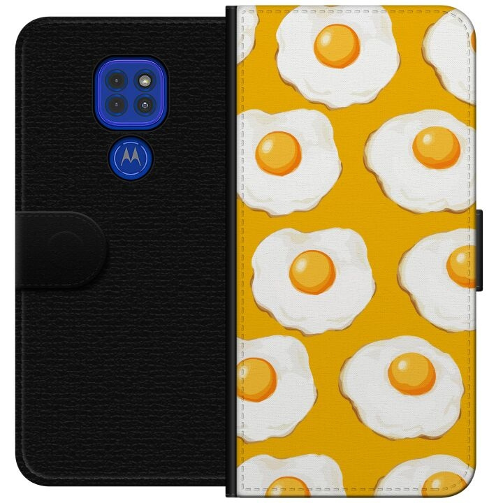 Plånboksfodral till Motorola Moto G9 Play med Stekt ägg motiv i gruppen SMARTPHONE & SURFPLATTOR / Mobilskydd / Motorola hos TP E-commerce Nordic AB (A55585)
