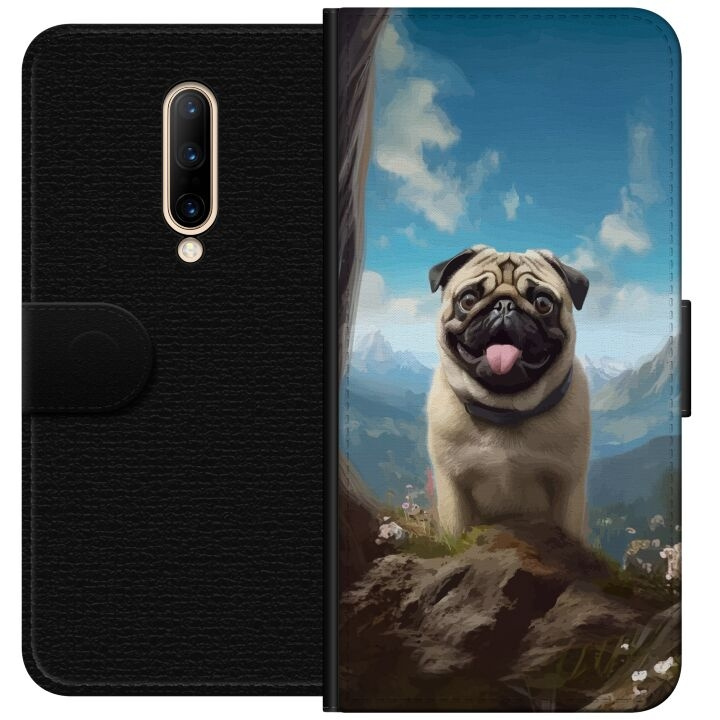 Plånboksfodral till OnePlus 7 Pro med Glad Hund motiv i gruppen SMARTPHONE & SURFPLATTOR / Mobilskydd / OnePlus hos TP E-commerce Nordic AB (A56654)
