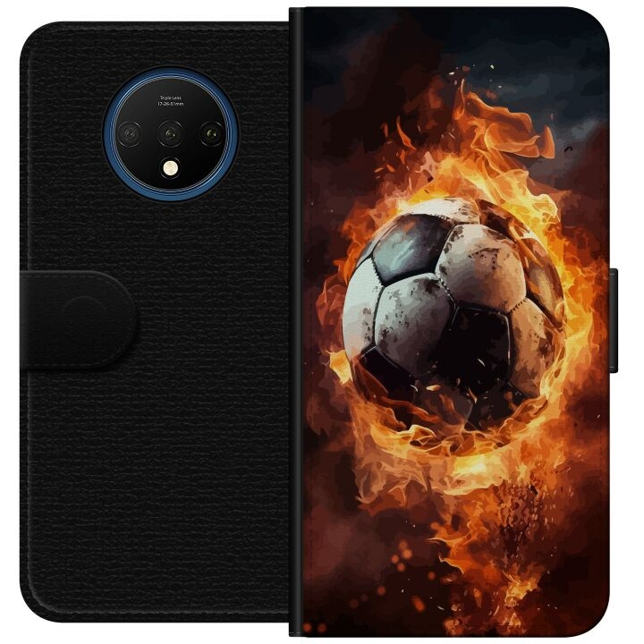 Plånboksfodral till OnePlus 7T med Fotboll motiv i gruppen SMARTPHONE & SURFPLATTOR / Mobilskydd / OnePlus hos TP E-commerce Nordic AB (A56711)