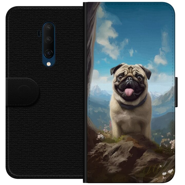 Plånboksfodral till OnePlus 7T Pro med Glad Hund motiv i gruppen SMARTPHONE & SURFPLATTOR / Mobilskydd / OnePlus hos TP E-commerce Nordic AB (A56762)