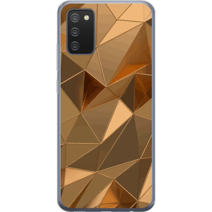 Mobilskal till Samsung Galaxy A02s med 3D Guld motiv i gruppen SMARTPHONE & SURFPLATTOR / Mobilskydd / Samsung hos TP E-commerce Nordic AB (A58199)