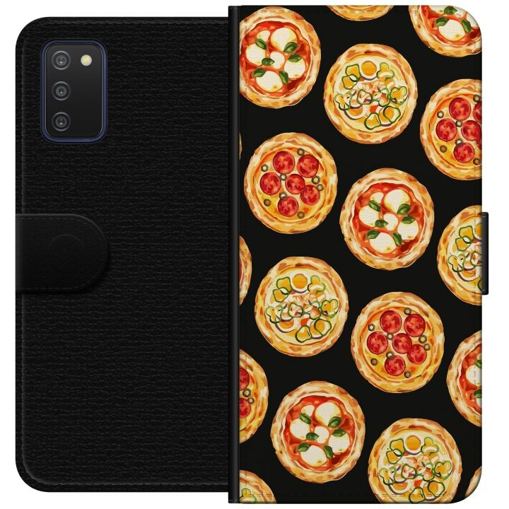 Plånboksfodral till Samsung Galaxy A03s med Pizza motiv i gruppen SMARTPHONE & SURFPLATTOR / Mobilskydd / Samsung hos TP E-commerce Nordic AB (A58269)