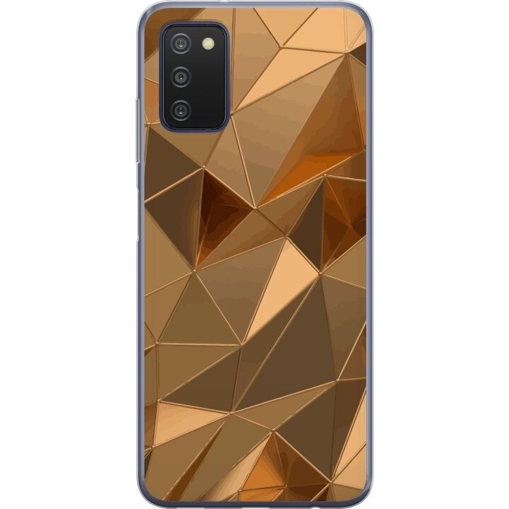 Mobilskal till Samsung Galaxy A03s med 3D Guld motiv i gruppen SMARTPHONE & SURFPLATTOR / Mobilskydd / Samsung hos TP E-commerce Nordic AB (A58307)