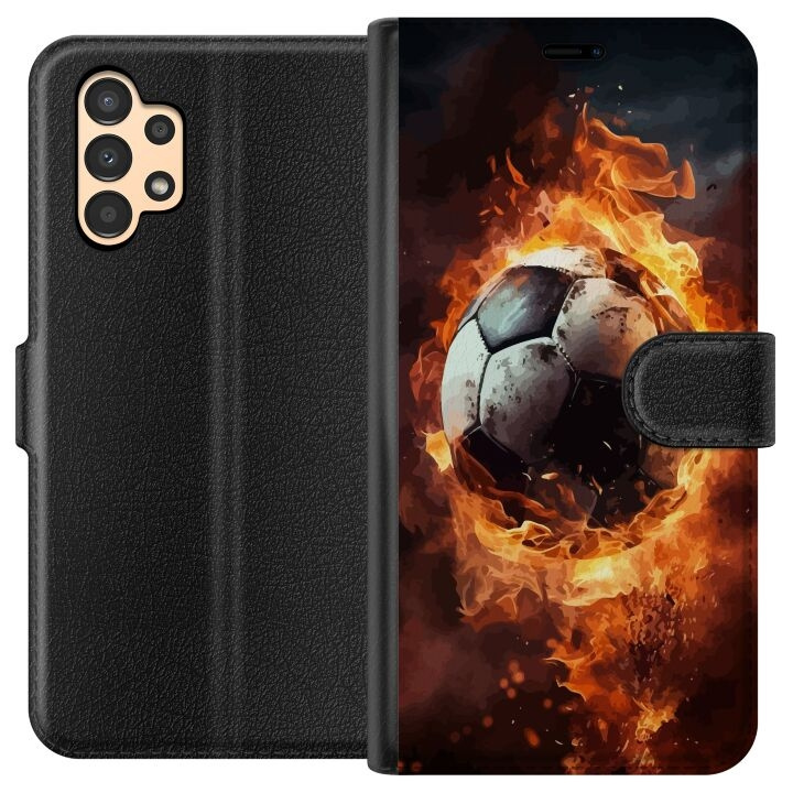 Plånboksfodral till Samsung Galaxy A13 med Fotboll motiv i gruppen SMARTPHONE & SURFPLATTOR / Mobilskydd / Samsung hos TP E-commerce Nordic AB (A58655)