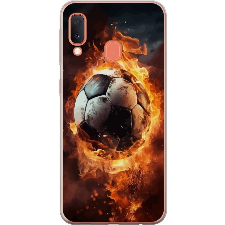 Mobilskal till Samsung Galaxy A20e med Fotboll motiv i gruppen SMARTPHONE & SURFPLATTOR / Mobilskydd / Samsung hos TP E-commerce Nordic AB (A58844)