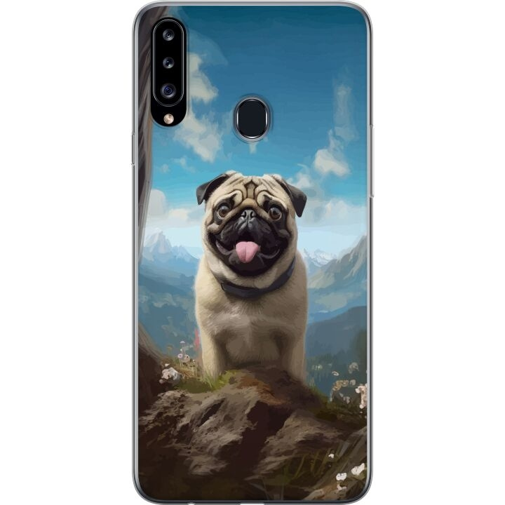 Mobilskal till Samsung Galaxy A20s med Glad Hund motiv i gruppen SMARTPHONE & SURFPLATTOR / Mobilskydd / Samsung hos TP E-commerce Nordic AB (A58895)